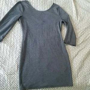 Heather gray 3/4 sleeve body con dress